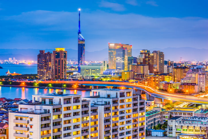 Fukuoka cbd skyline